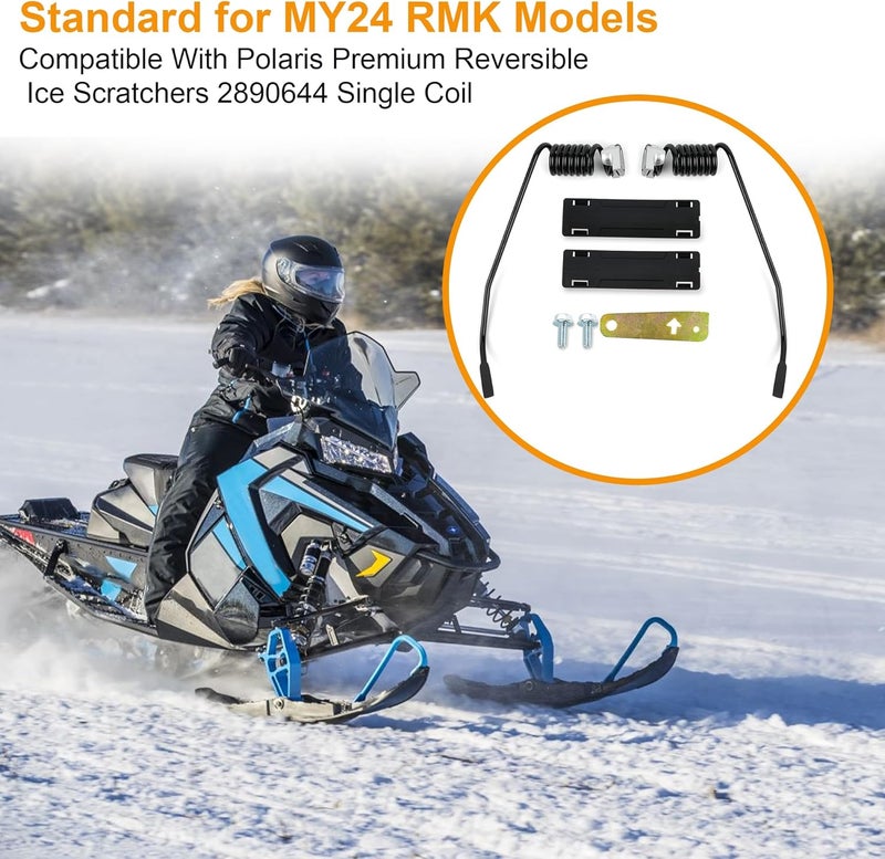 Jetuplusllc Premium Reversible Ice Scratchers 2890644 Single Coil, Compatible with Polaris Snowmobiles MY24 RMK Standard Models - Image 4